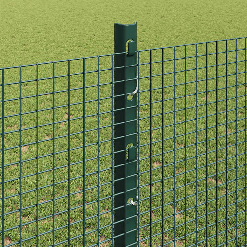 Fence with Posts Green 1.2 x 50 m Steel