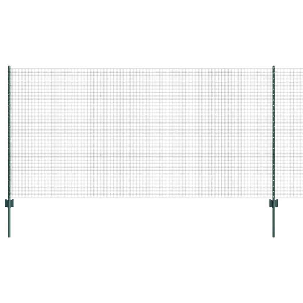 Fence with Posts Green 1.2 x 50 m Steel