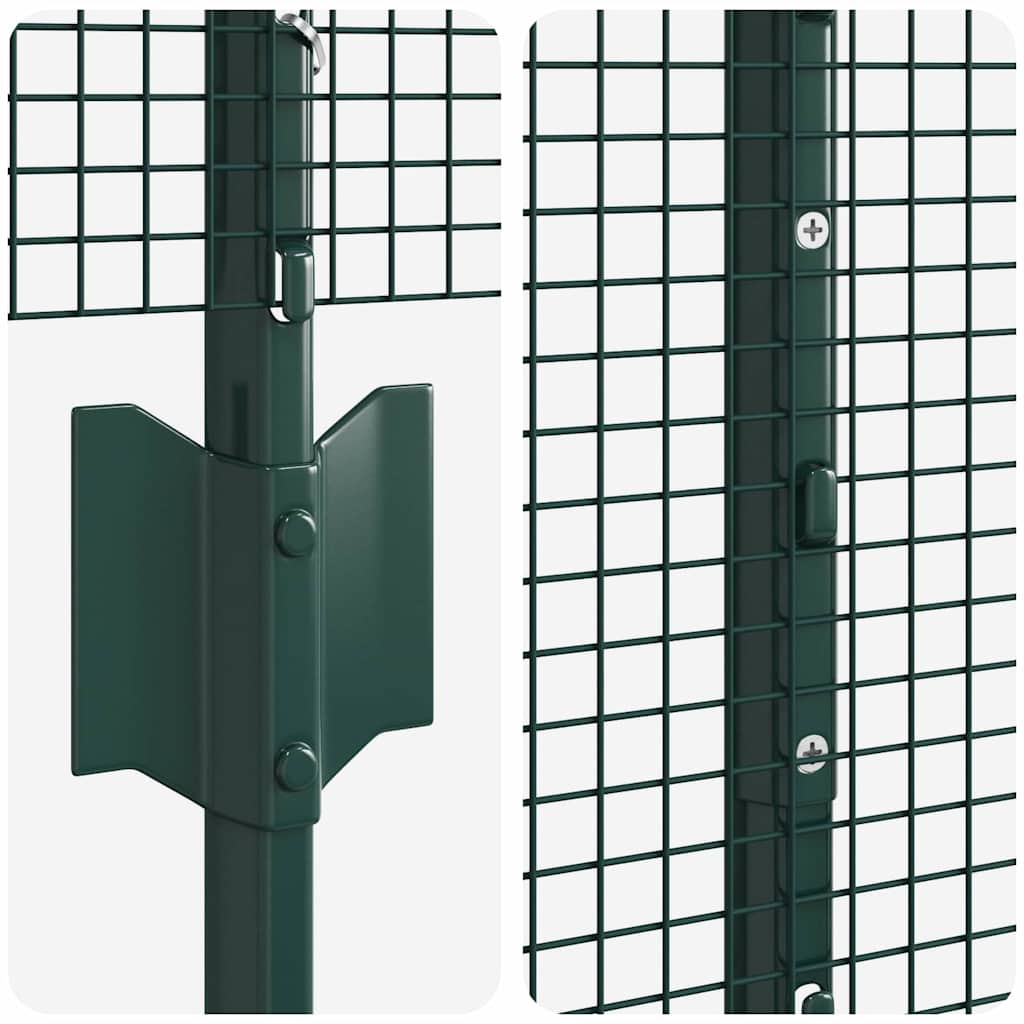 Fence with Posts Green 1.4 x 50 m Steel