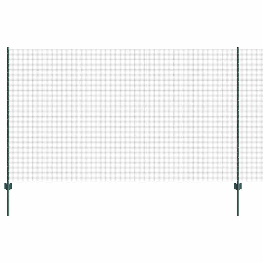 Fence with Posts Green 1.4 x 50 m Steel