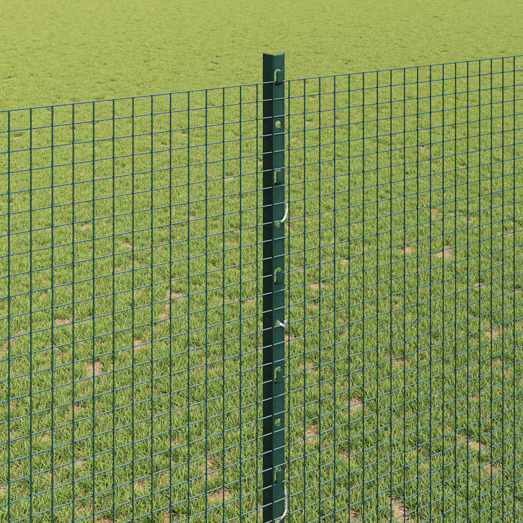 Fence with Posts Green 1.4 x 50 m Steel