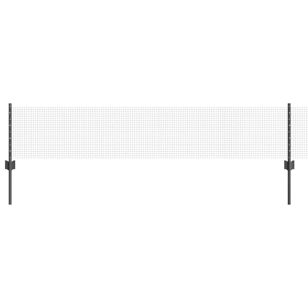 Fence with Posts Grey 0.4 x 10 m Steel