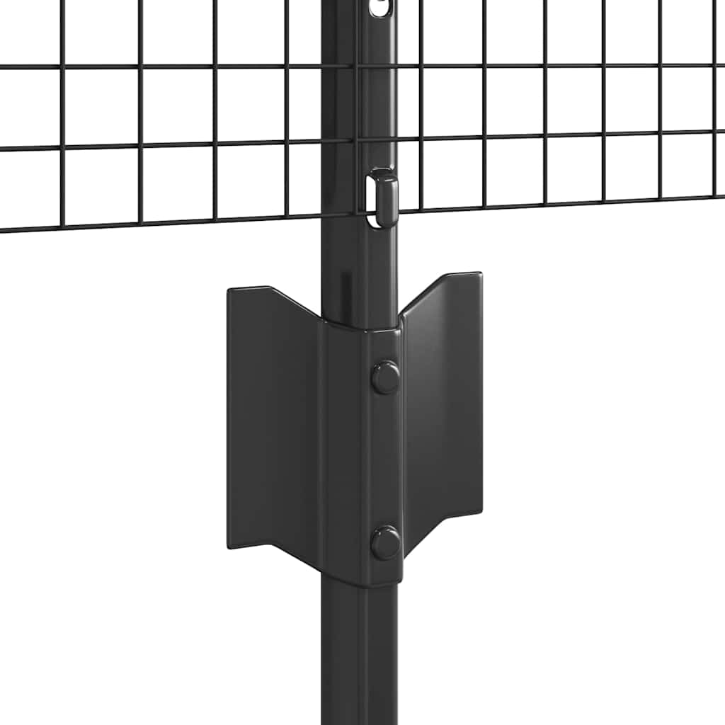 Fence with Posts Grey 0.5 x 10 m Steel