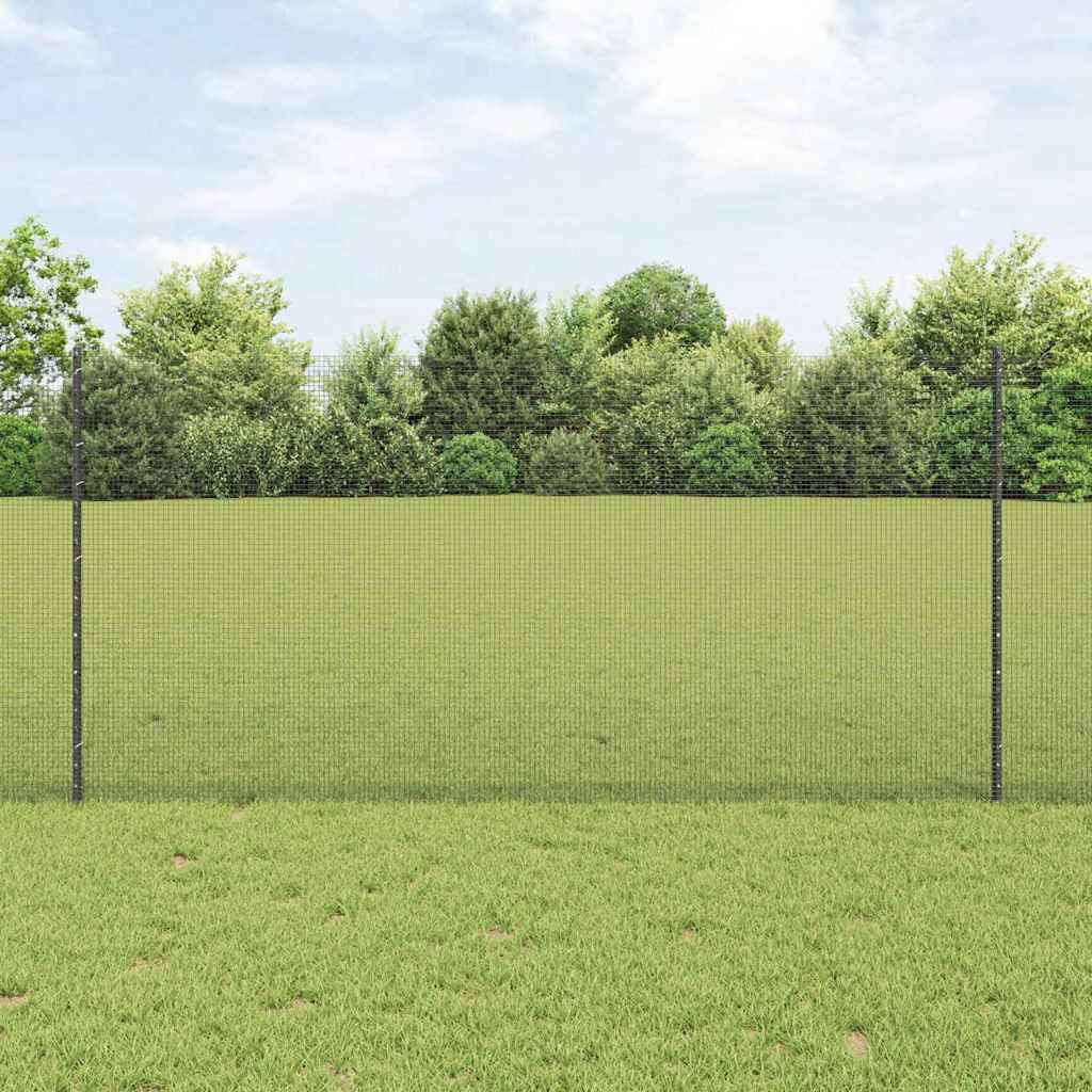 Fence with Posts Grey 1.2 x 10 m Steel