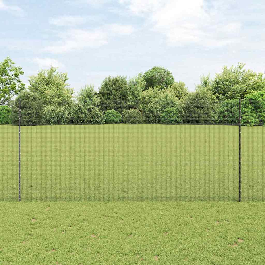 Fence with Posts Grey 1.4 x 10 m Steel