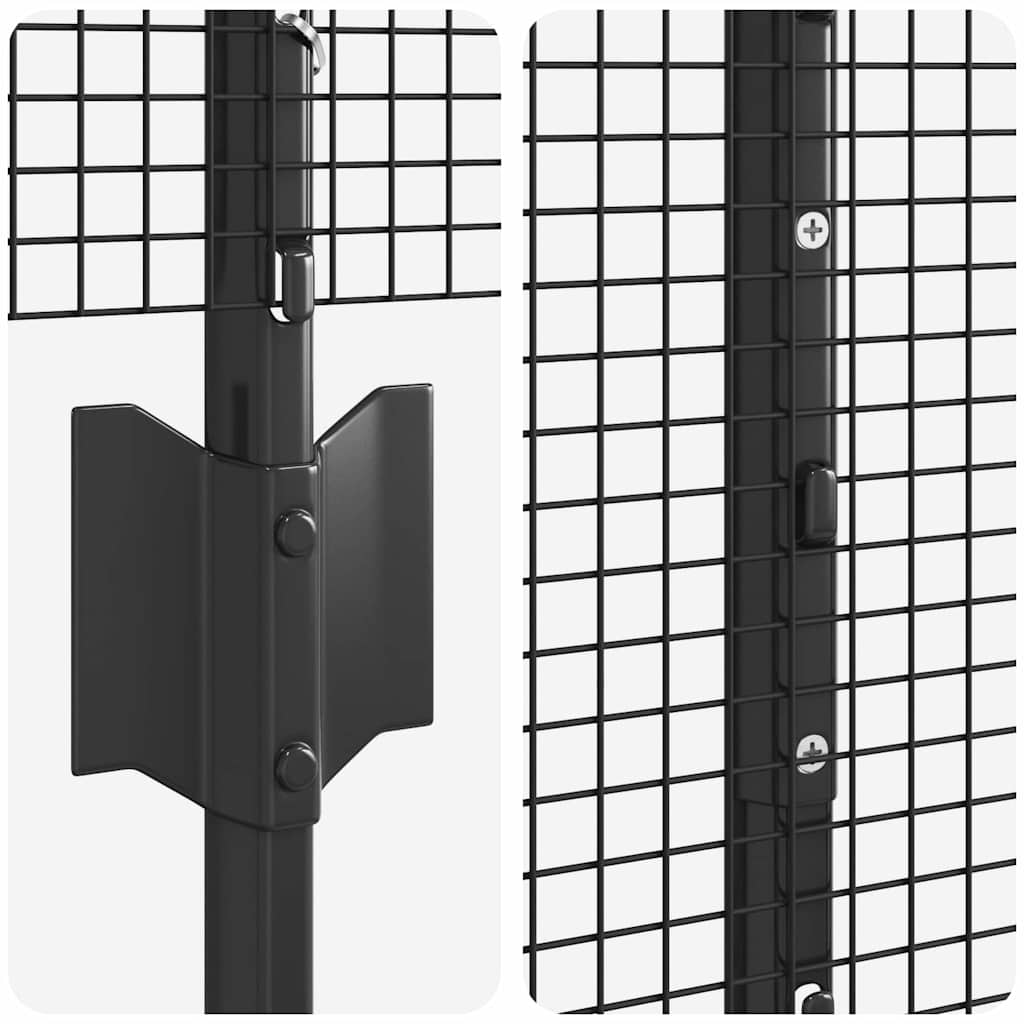 Fence with Posts Grey 1.6 x 10 m Steel