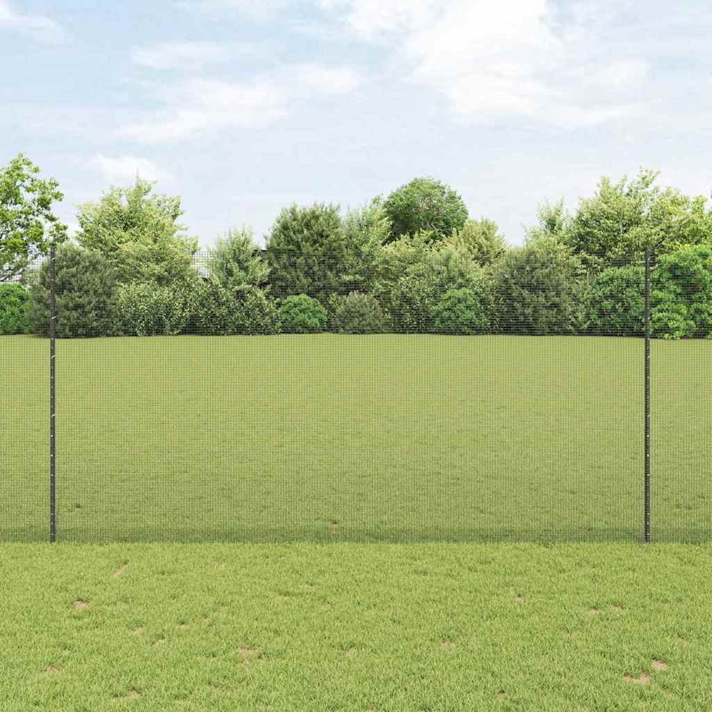 Fence with Posts Grey 1.6 x 10 m Steel