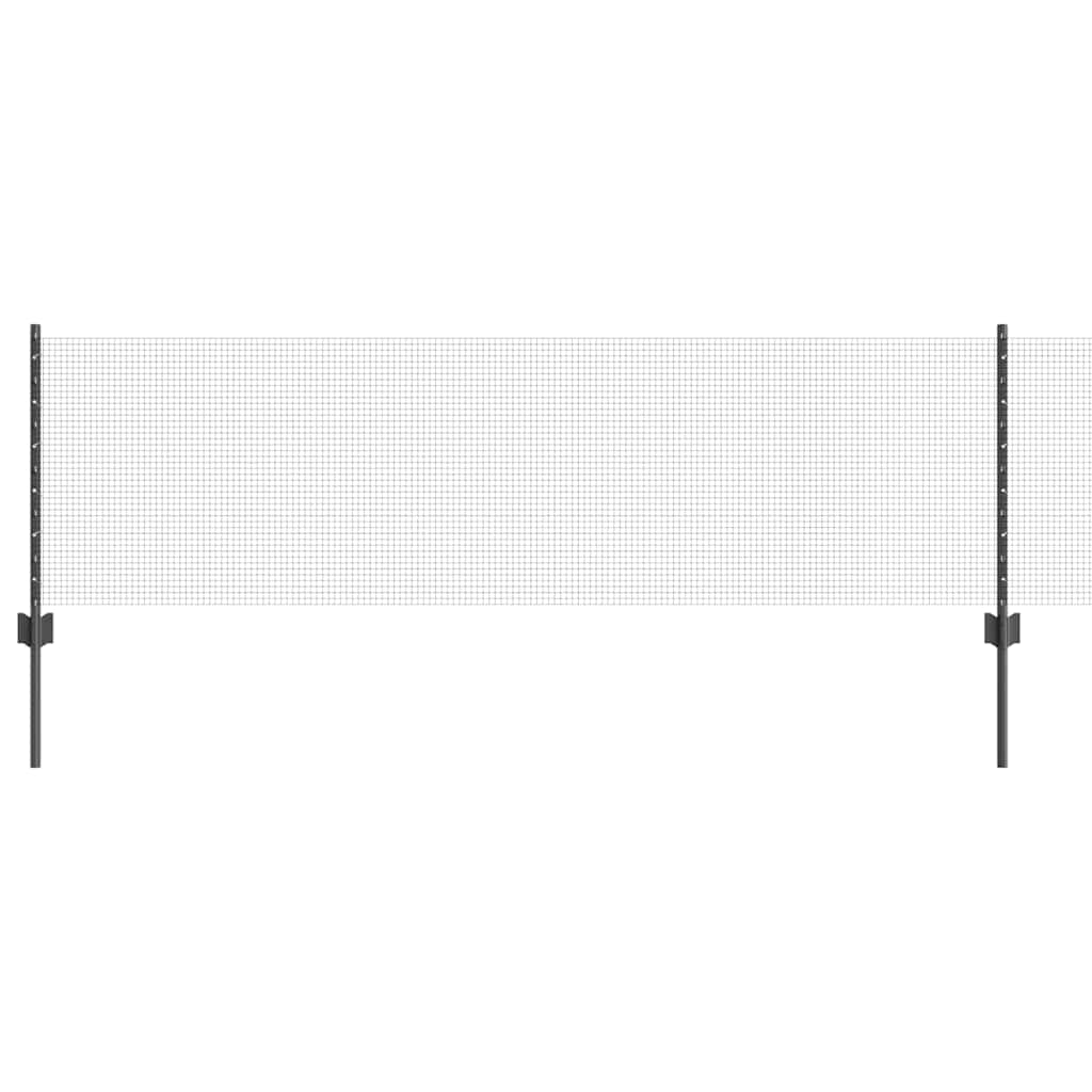 Fence with Posts Grey 0.6 x 25 m Steel