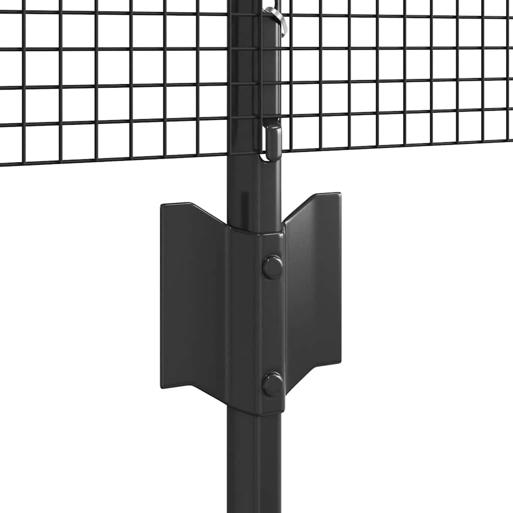 Fence with Posts Grey 0.8 x 25 m Steel