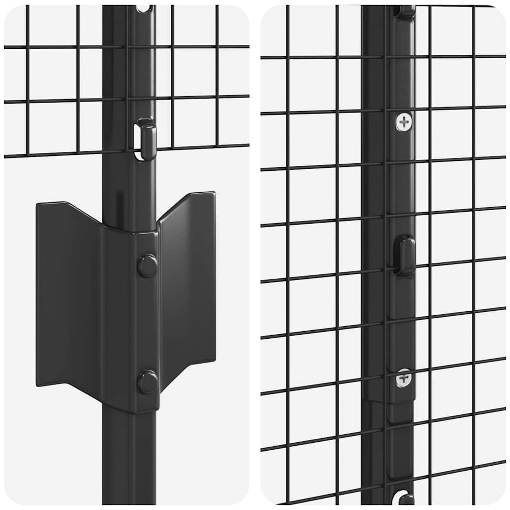 Fence with Posts Grey 1 x 25 m Steel