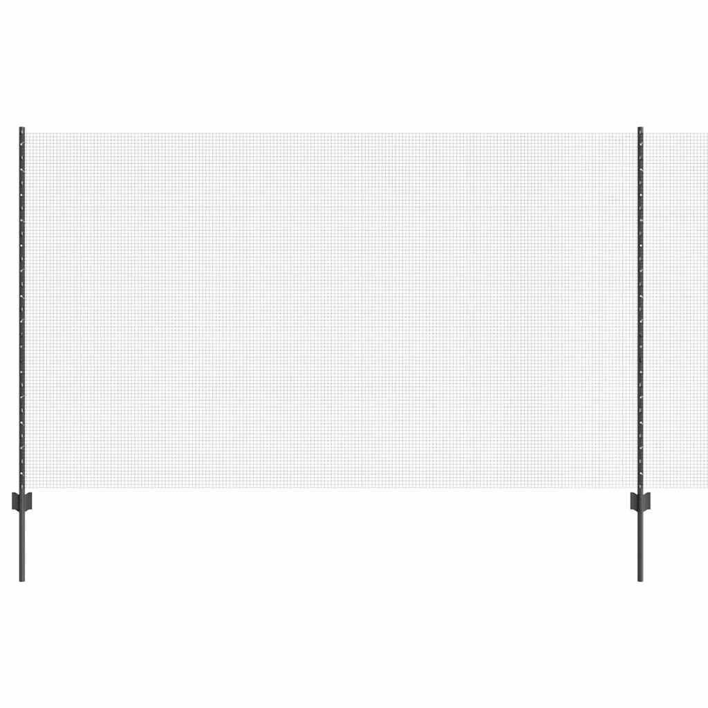 Fence with Posts Grey 1.4 x 25 m Steel