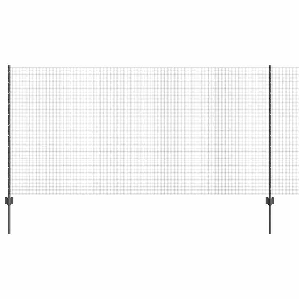 Fence with Posts Grey 1.2 x 50 m Steel