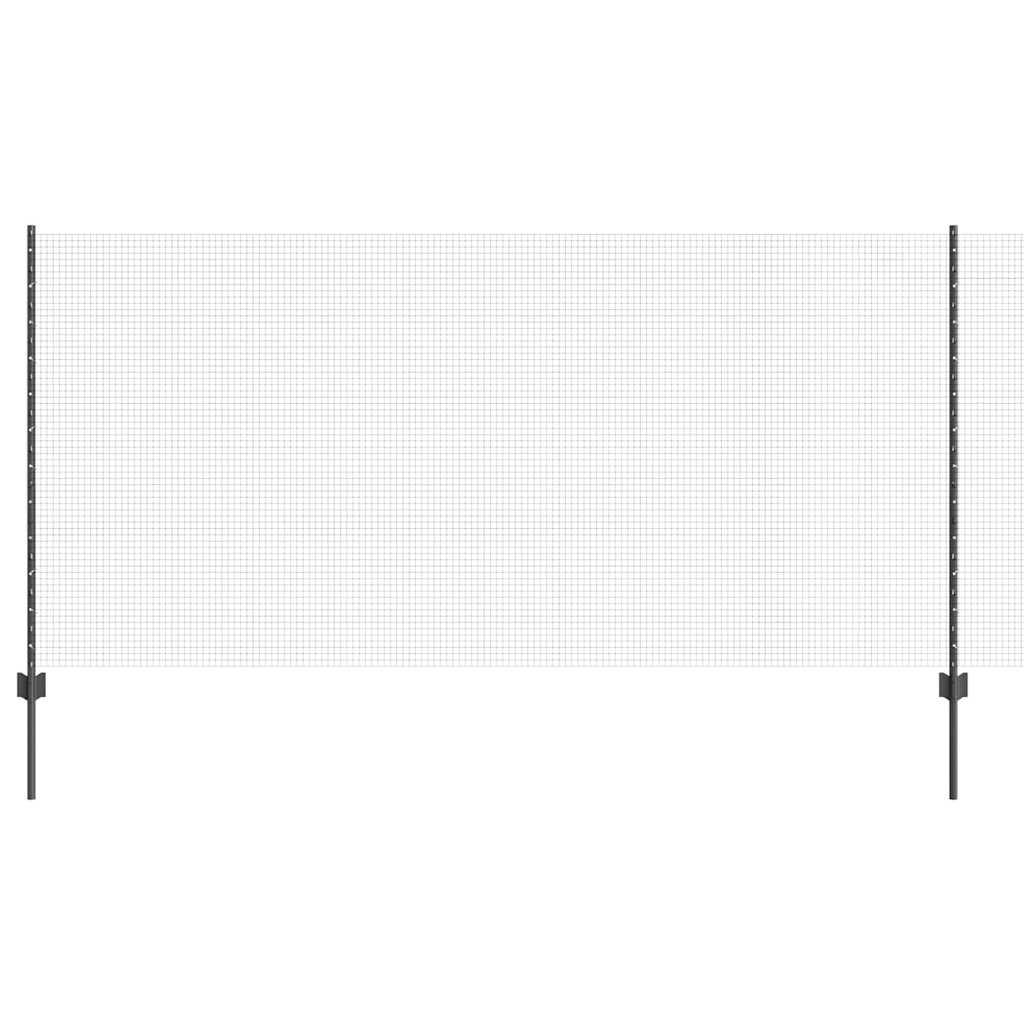 Fence with Posts Grey 1.2 x 50 m Steel