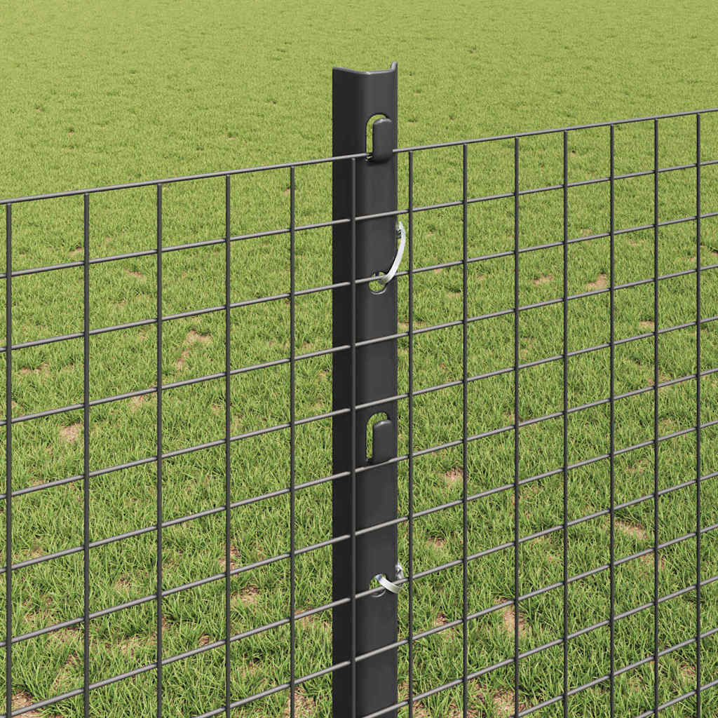 Fence with Posts Grey 1.2 x 50 m Steel