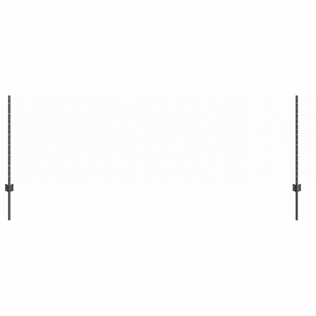 Fence with Posts Grey 0.8 x 10 m Steel