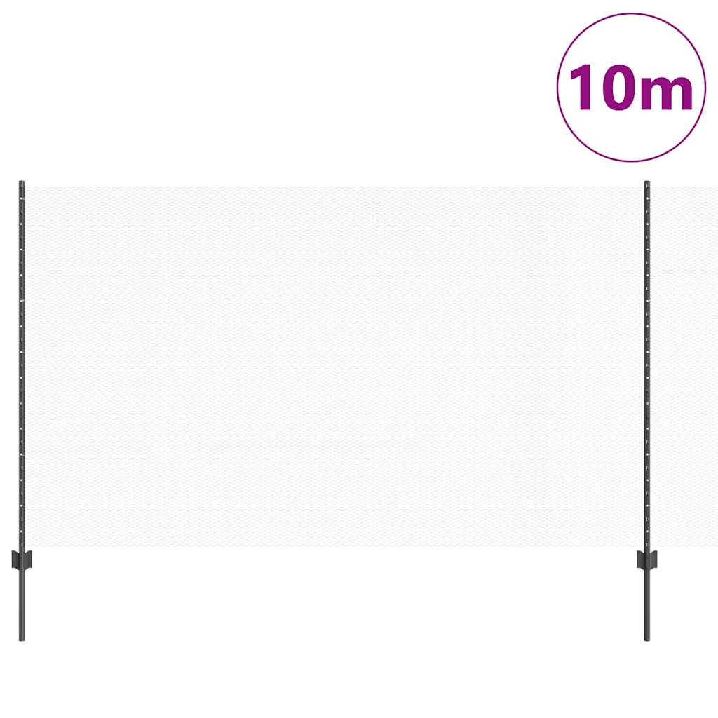 Fence with Posts Grey 1.4 x 10 m Steel