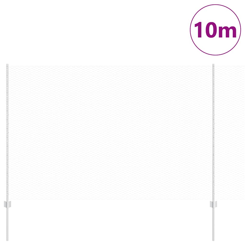 Fence with Posts Silver 1.6 x 10 m Steel
