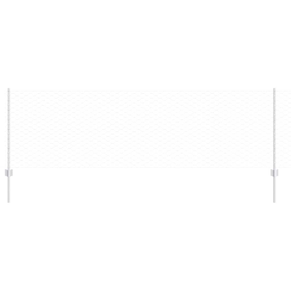 Fence with Posts Silver 0.8 x 25 m Steel