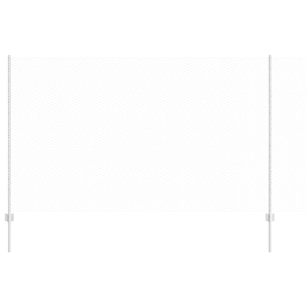 Fence with Posts Silver 1.4 x 25 m Steel