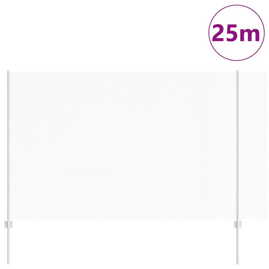 Fence with Posts Silver 1.6 x 25 m Steel