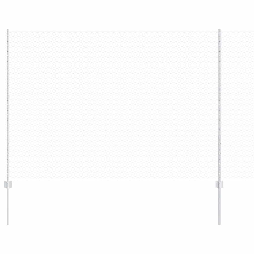 Fence with Posts Silver 1.6 x 25 m Steel