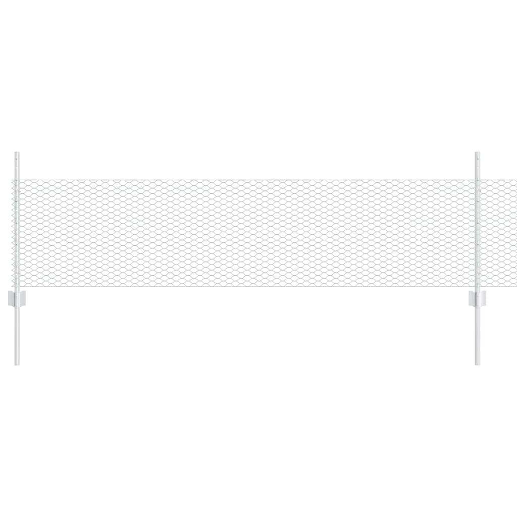 Fence with Posts Silver 0.5 x 50 m Steel