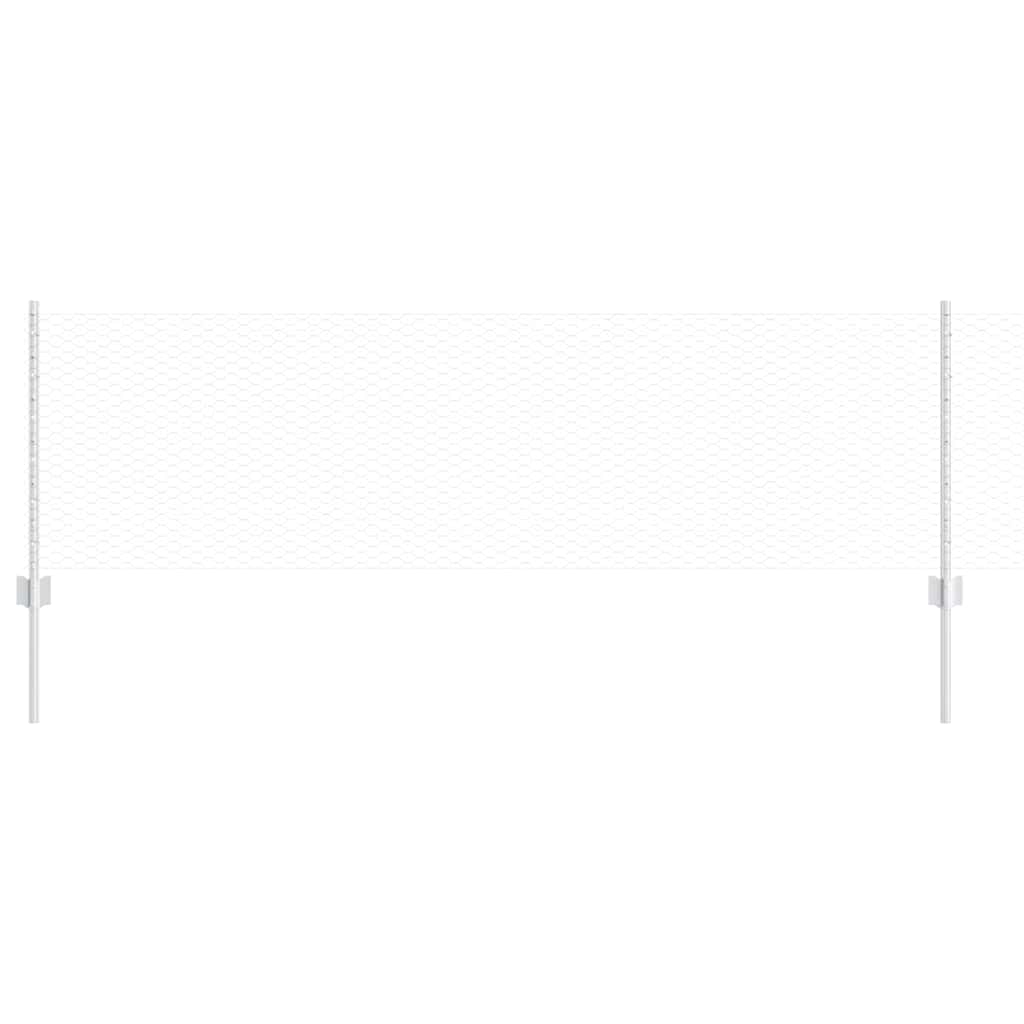 Fence with Posts Silver 0.6 x 50 m Steel