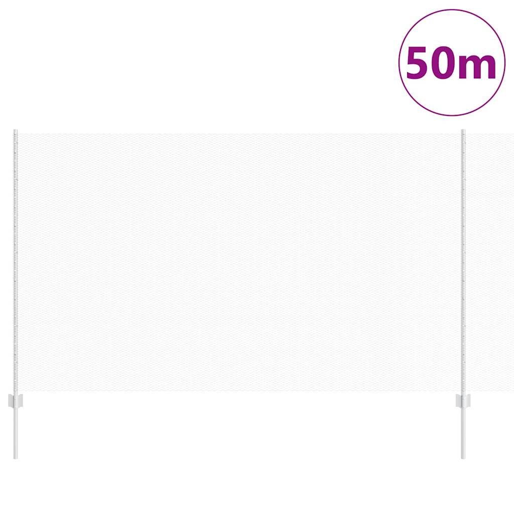 Fence with Posts Silver 1.4 x 50 m Steel