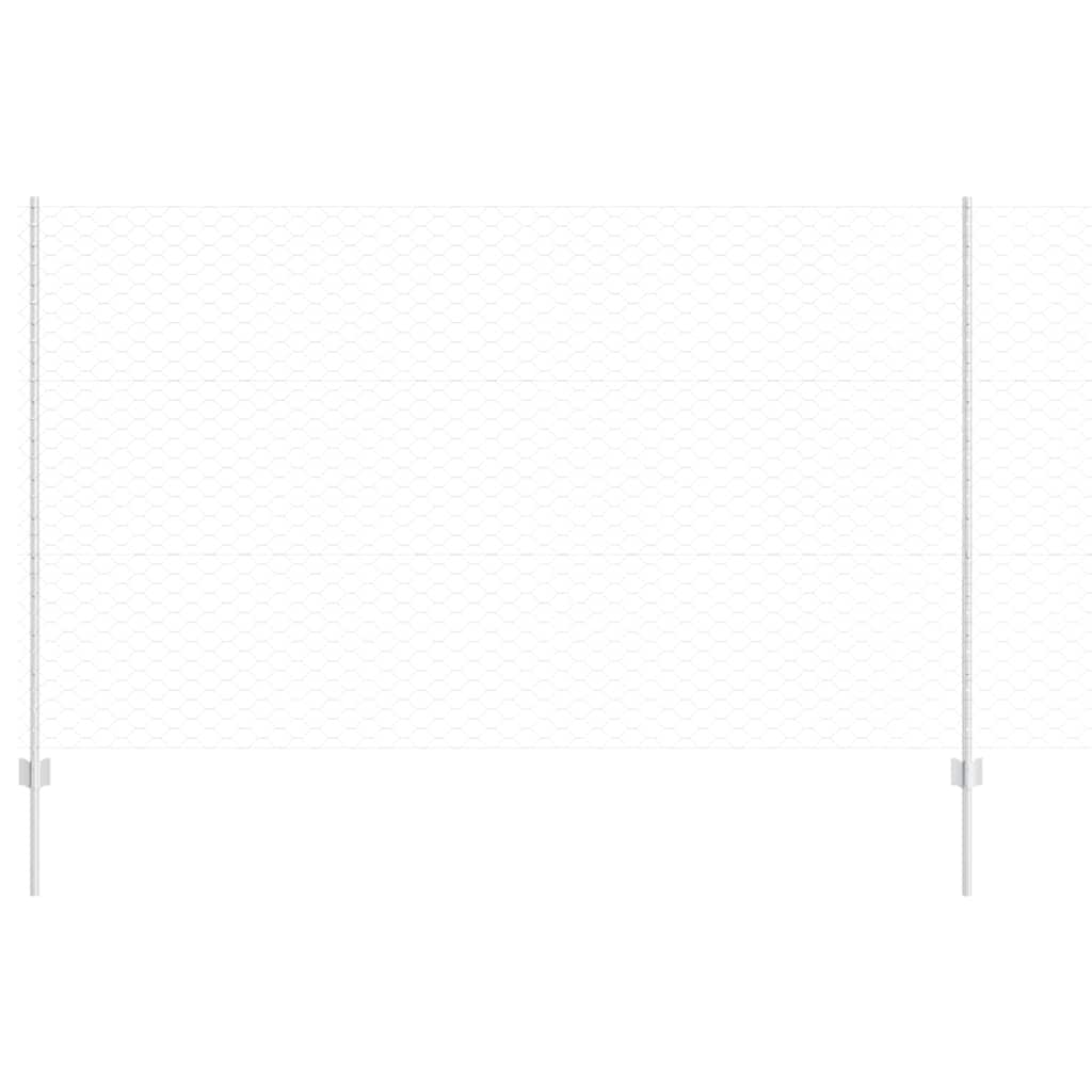 Fence with Posts Silver 1.4 x 50 m Steel