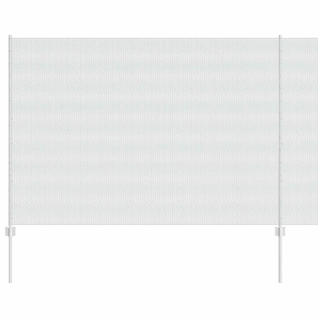 Fence with Posts Silver 1.6 x 50 m Steel