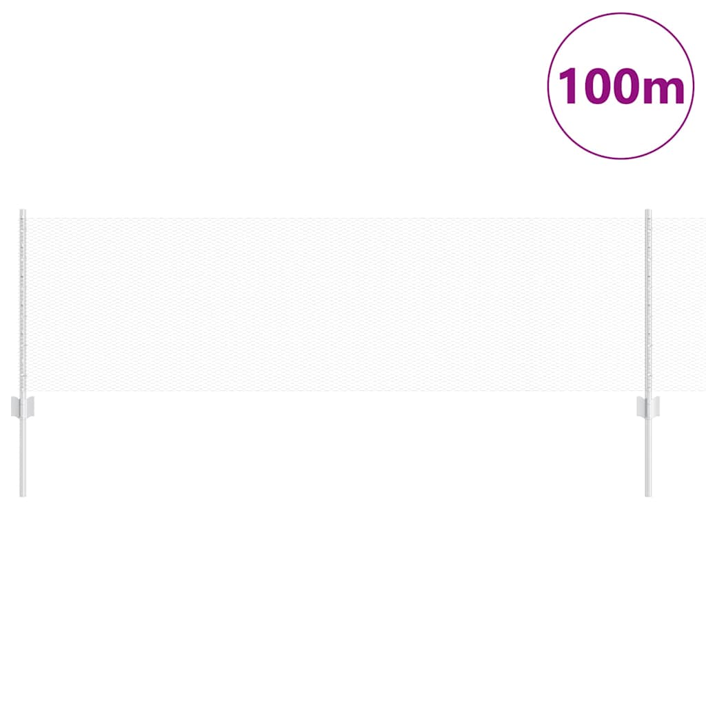Fence with Posts Silver 0.6 x 100 m Steel