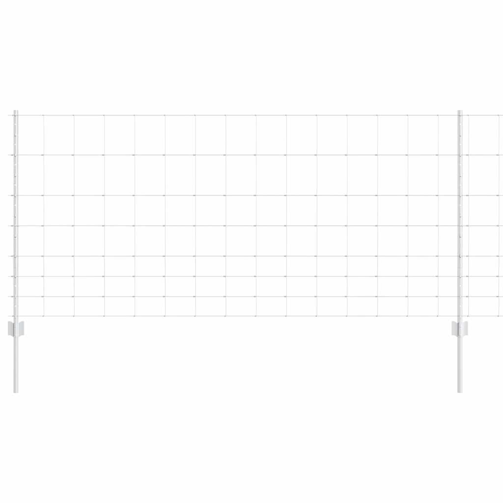 Fence with Posts Silver 1 x 25 m Steel