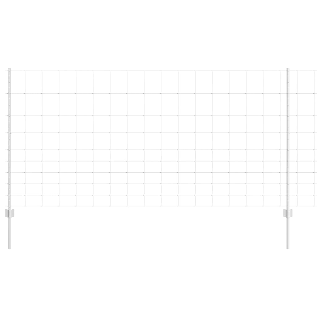 Fence with Posts Silver 1.2 x 25 m Steel