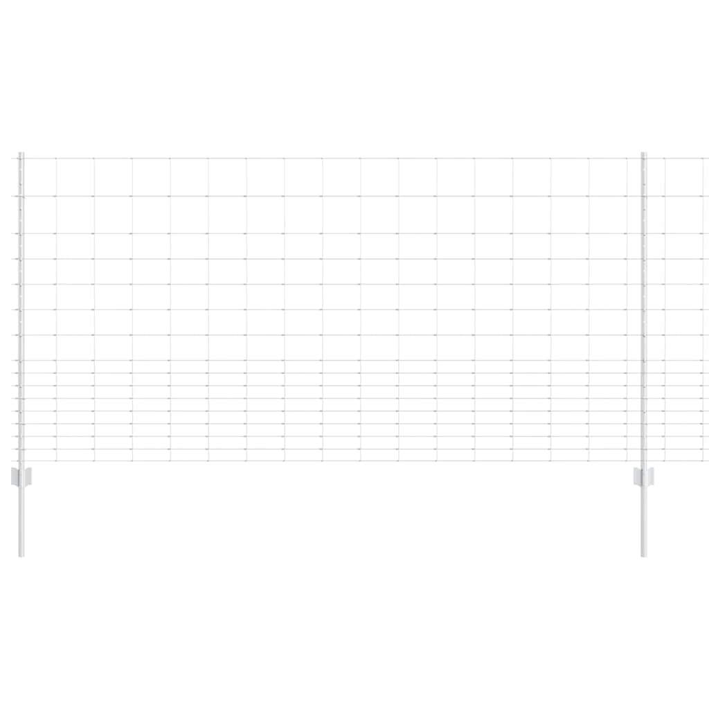 Fence with Posts Silver 1.2 x 25 m Steel