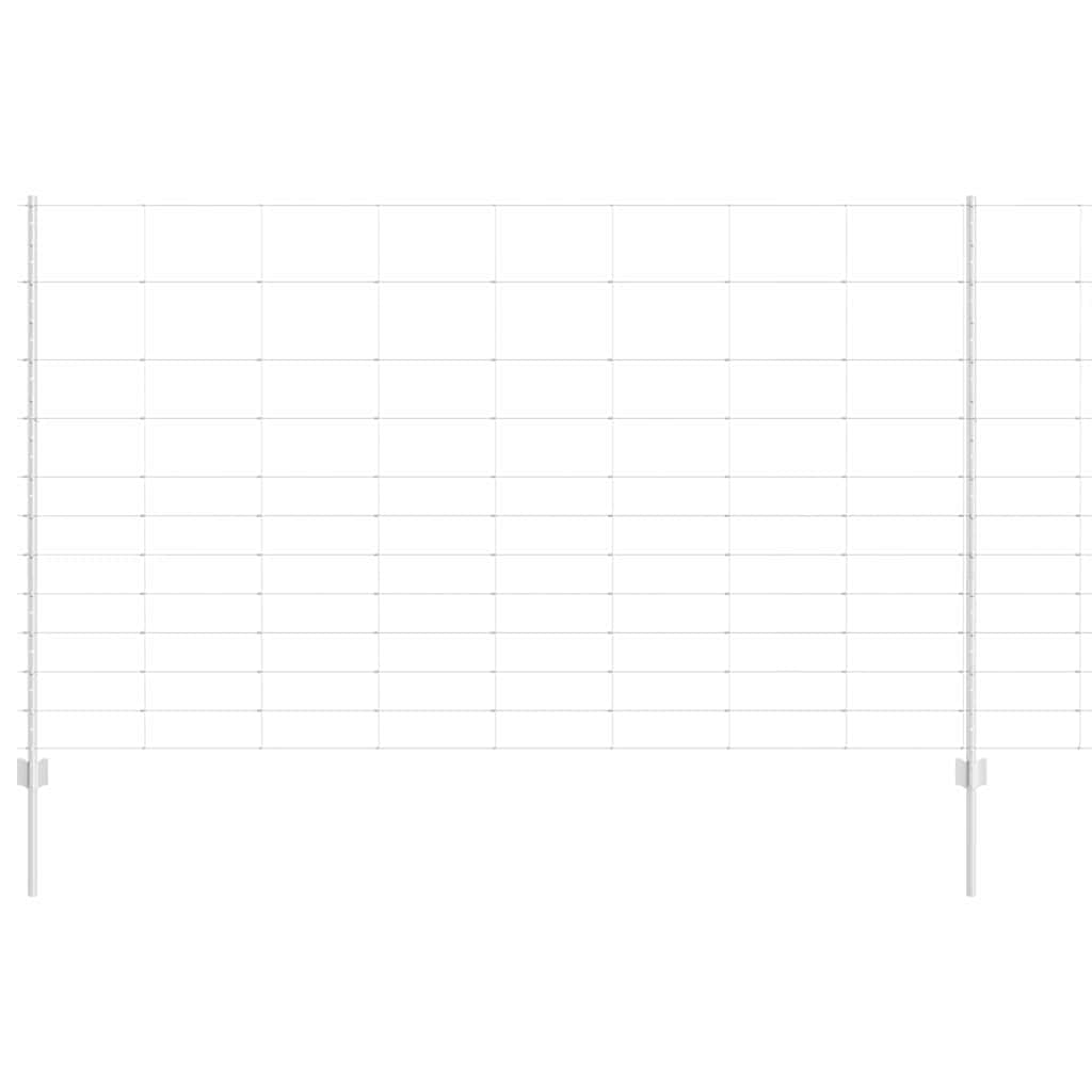 Fence with Posts Silver 1.4 x 25 m Steel
