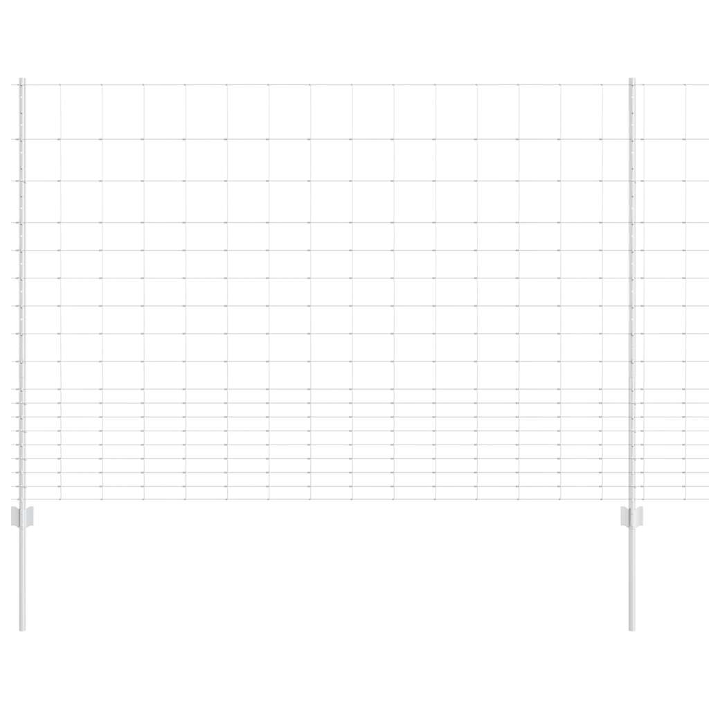 Fence with Posts Silver 1.5 x 25 m Steel