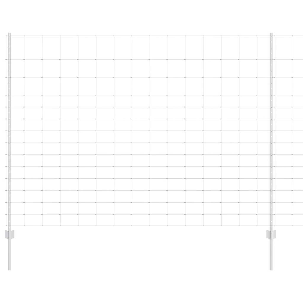 Fence with Posts Silver 1.6 x 25 m Steel