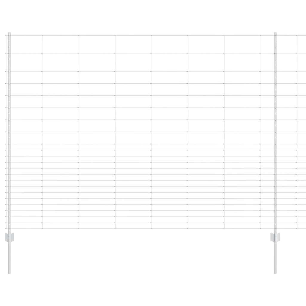 Fence with Posts Silver 1.6 x 25 m Steel