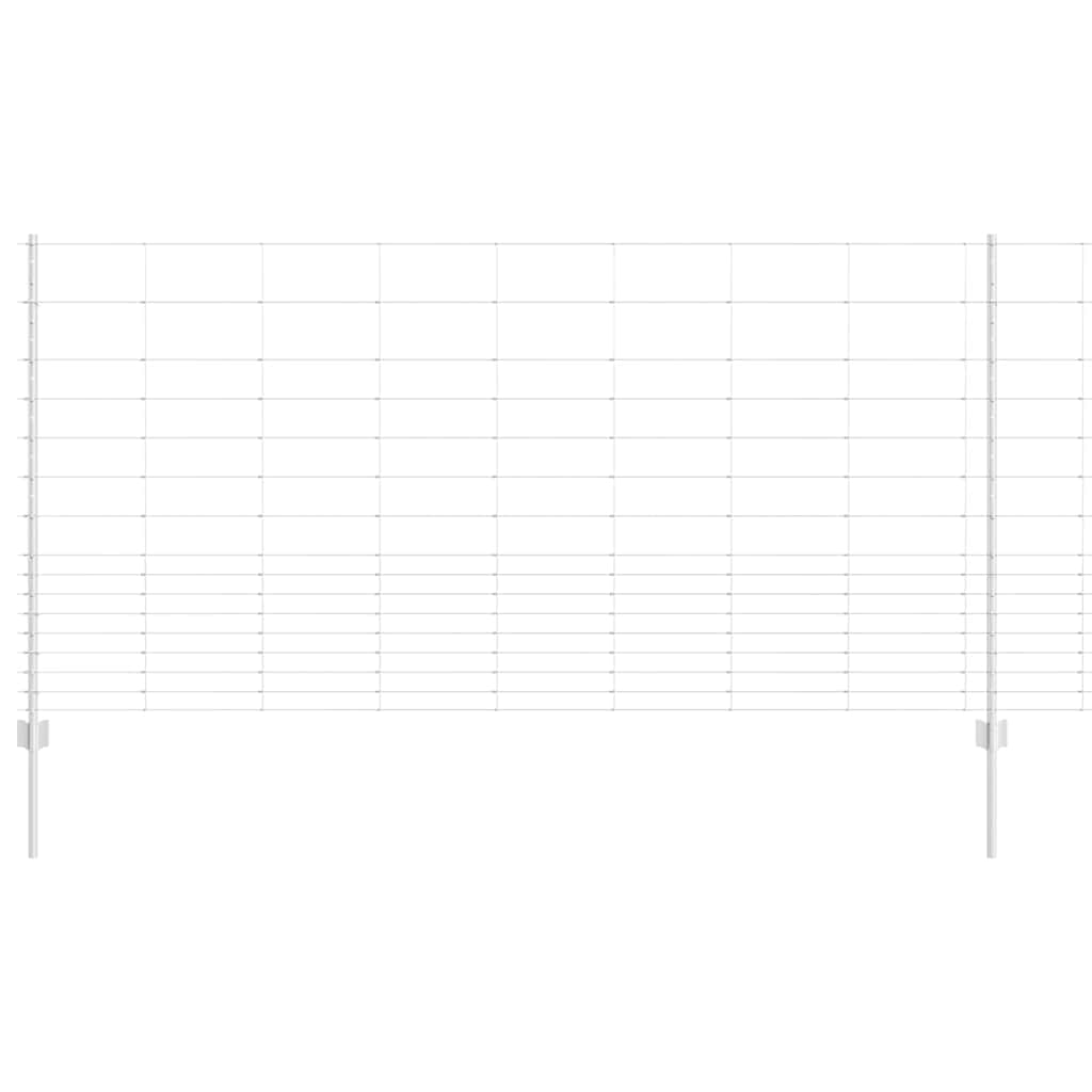Fence with Posts Silver 1.2 x 50 m Steel