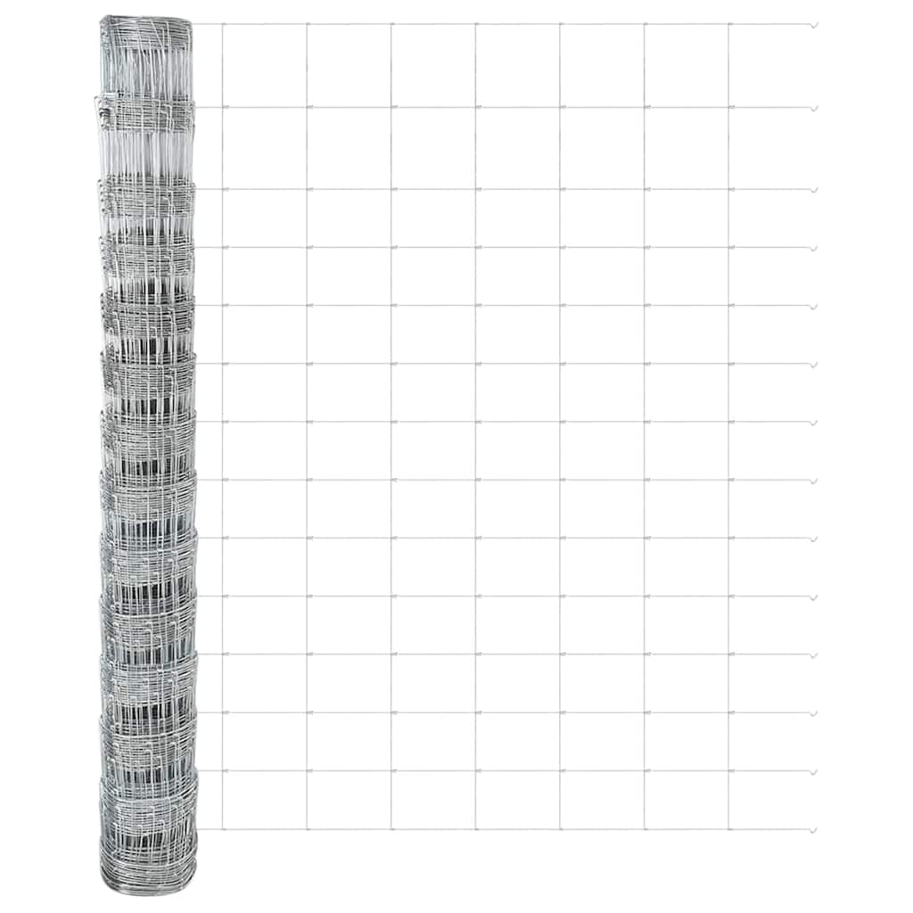 Fence with Posts Silver 1.4 x 50 m Steel