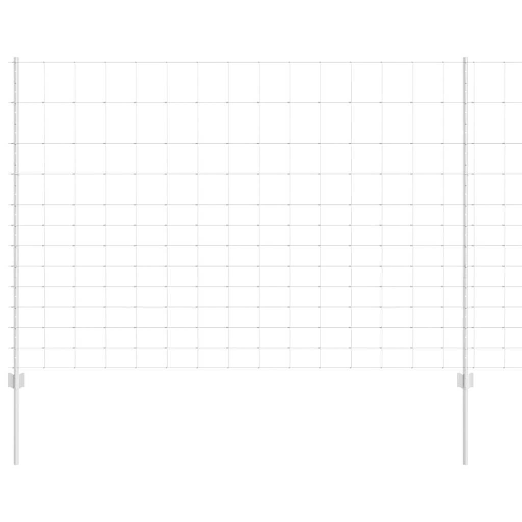 Fence with Posts Silver 1.5 x 50 m Steel
