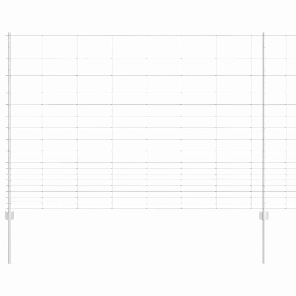 Fence with Posts Silver 1.5 x 50 m Steel