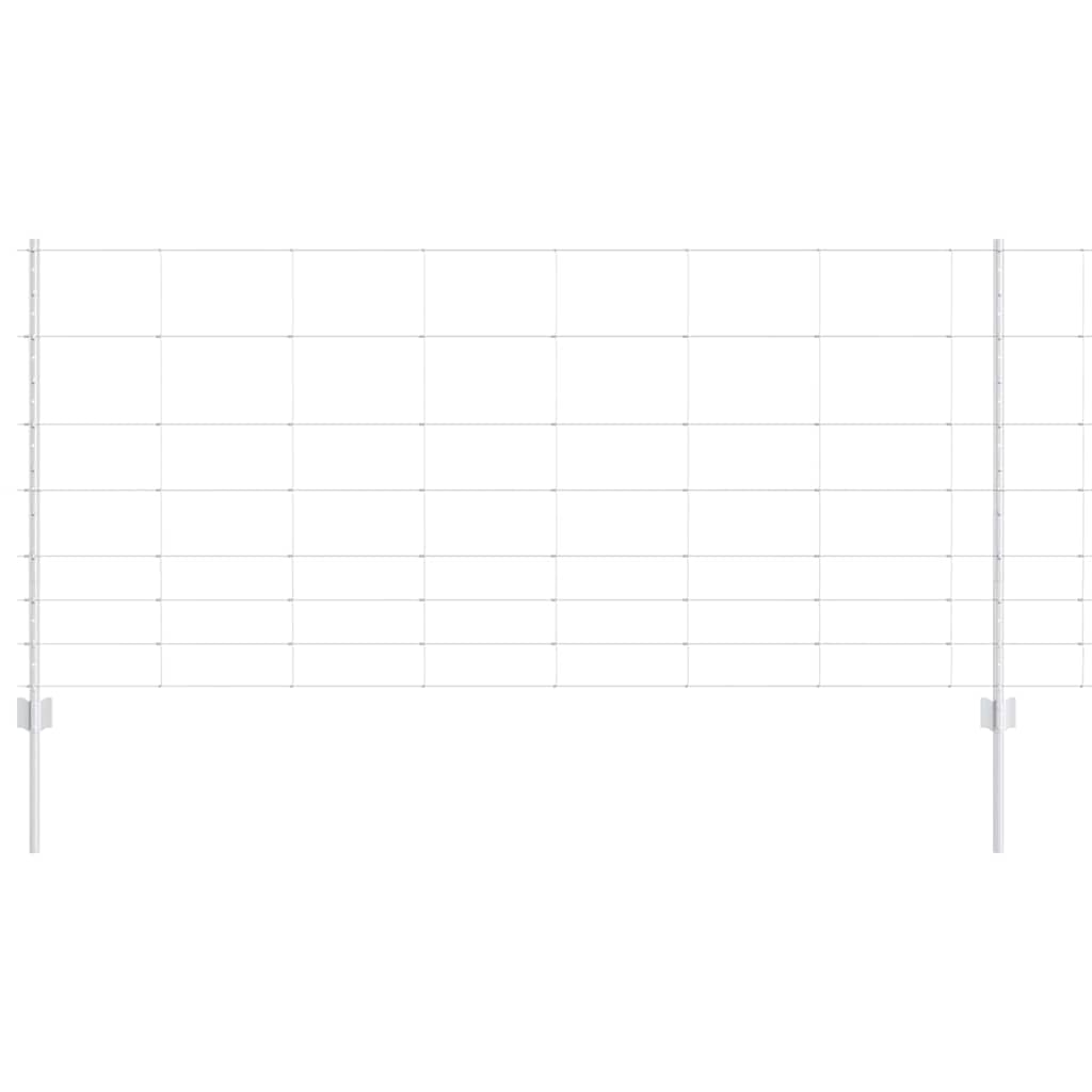 Fence with Posts Silver 1 x 100 m Steel