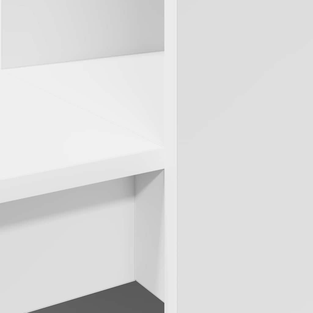 Desk with Shelf White 122 x 67 x 145 cm Engineered Wood