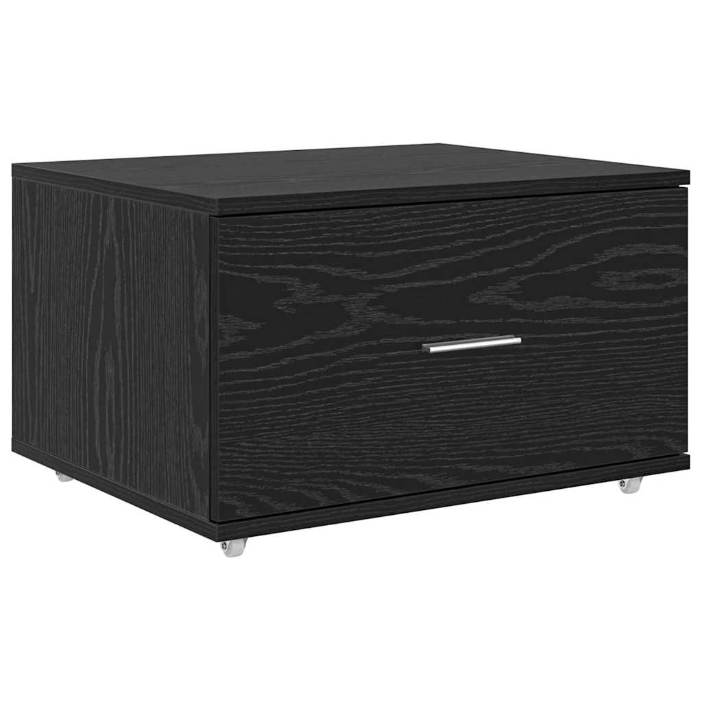 Desk with Shelf Black oak 131.5 x 50 x 106.5 cm Engineered wood