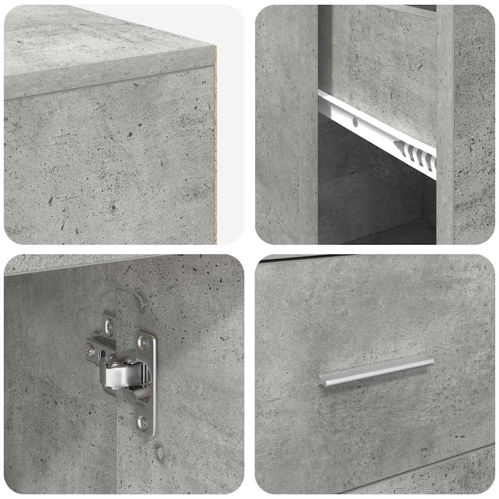 Corner Desk Concrete Grey 102 x 50 x 75 cm Engineered wood