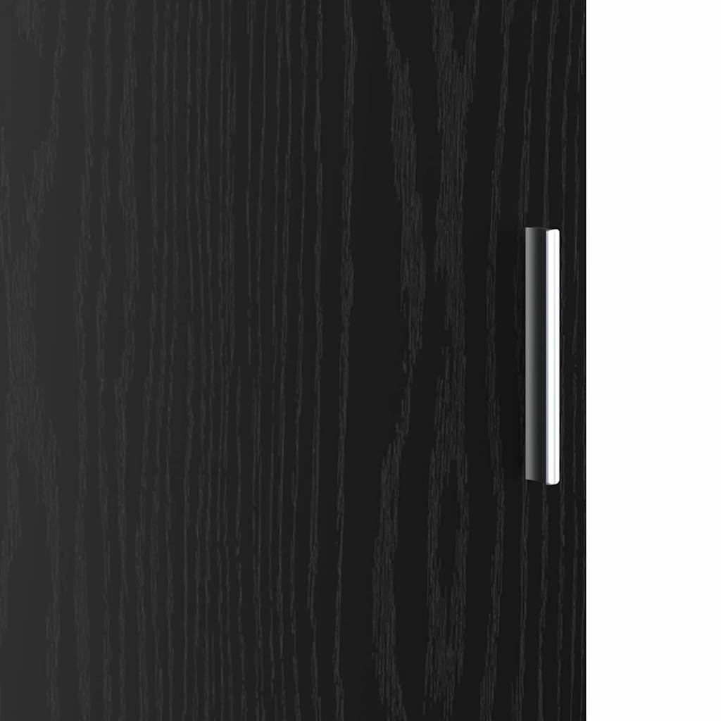 Desk with Storage with Shelf 2 pcs Black oak 102 x 50 x 124 cm