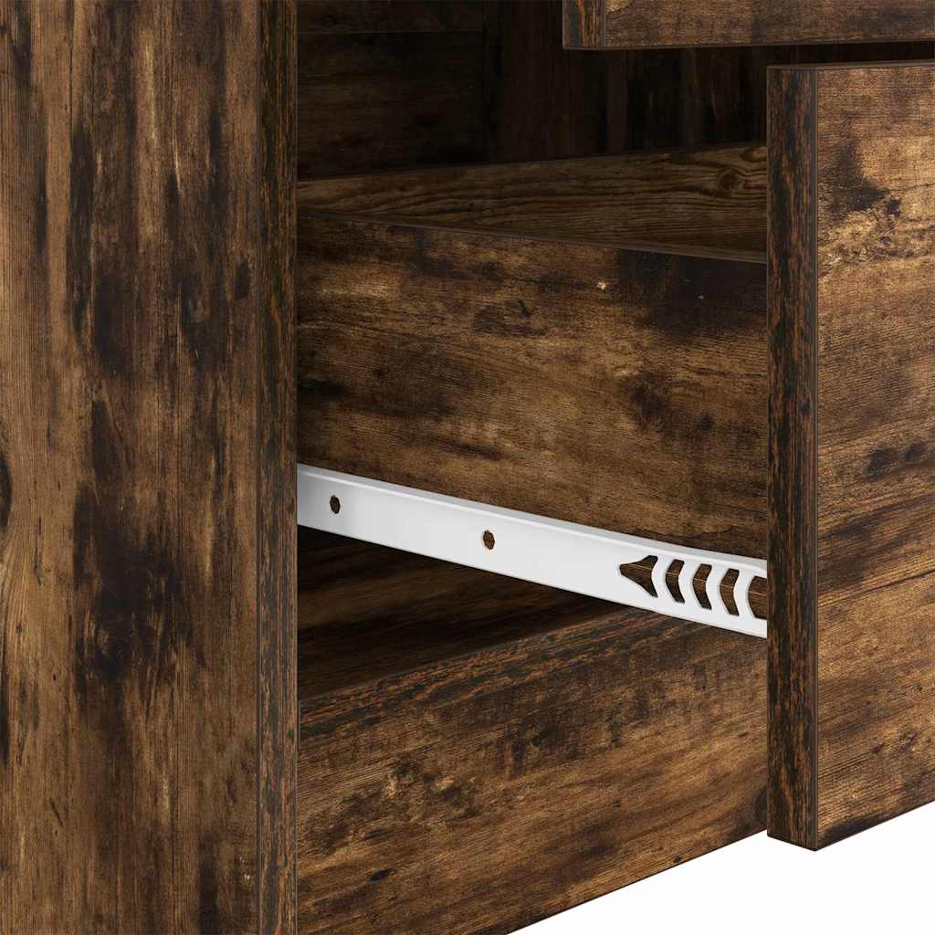 Desk with Storage 2 pcs Smoked Oak 45.5 x 34 x 127 cm