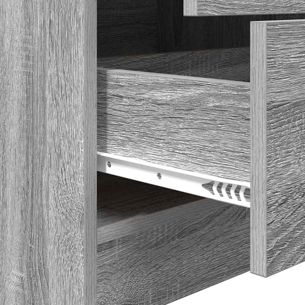 Desk with Storage 2 pcs Grey sonoma 45.5 x 34 x 127 cm