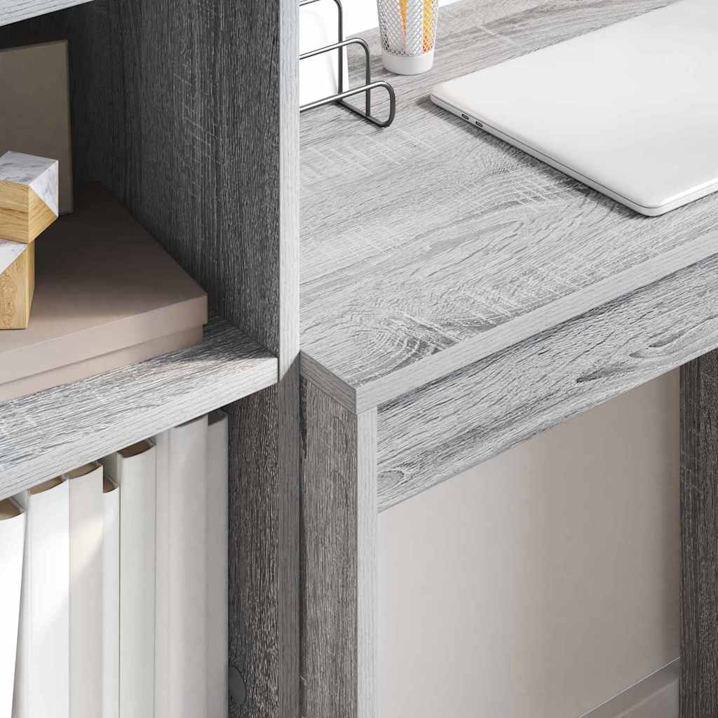 Desk with Storage with Drawer 2 pcs Grey sonoma 70 x 40 x 76 cm